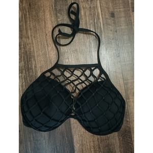 Caged Halter Neck Bikini Top